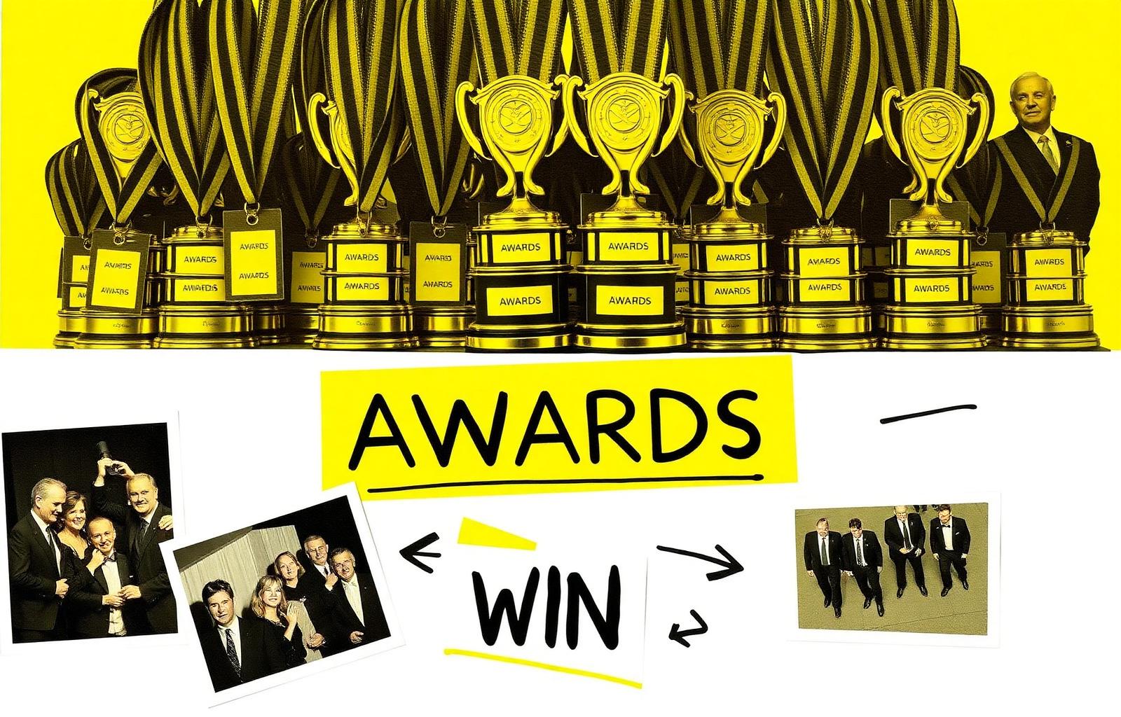 Awards — trophies and winners on stage